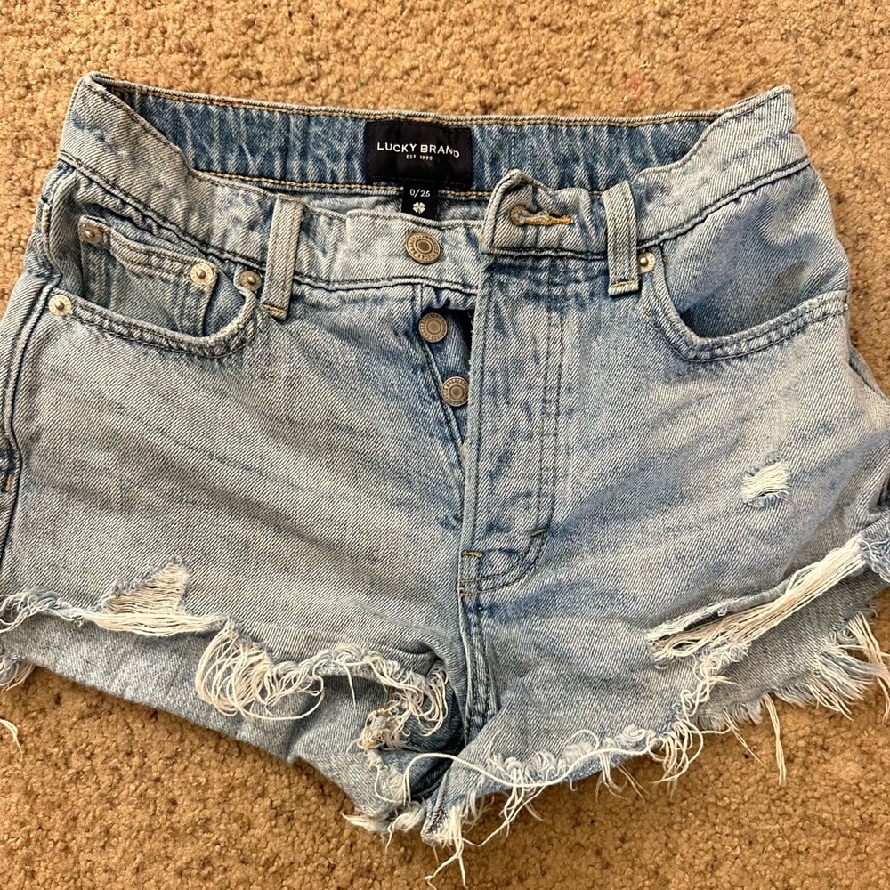 Lucky Brand Women's Distressed Denim Shorts - Blue